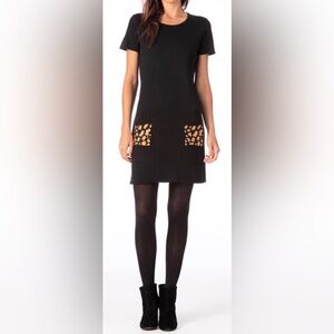 Marie Sixtine Wool Blend Mini Shift Dress Leopard Cheetah Paris France Boutique